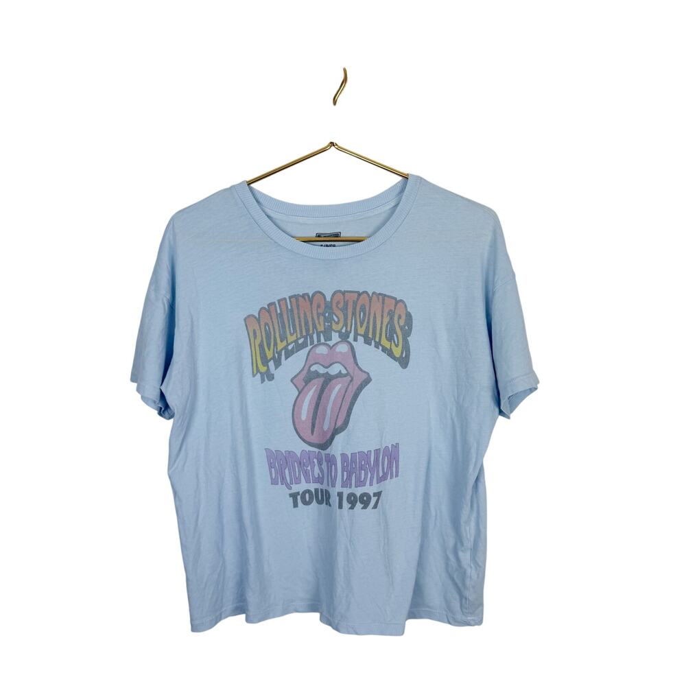 American Eagle Tailgate Rolling Stones T-Shirt Light Blue Boxy Sz S